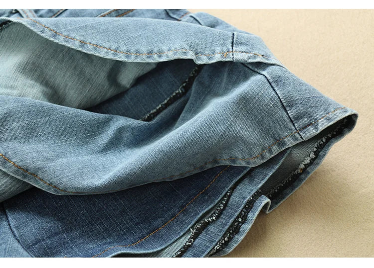 Aiertu summer inspo Ruffle Pleated Shorts Skirts Women Summer Low Waist A Line Y2K Denim Skirt Mini Short Jeans Skirts Outdoor Sex Skirt Woman Aiertu