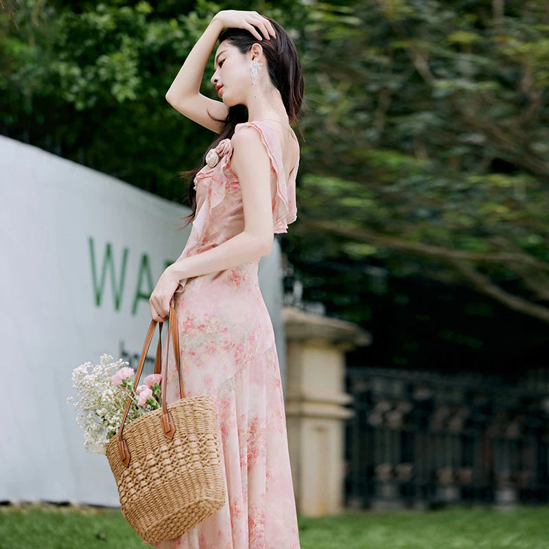 Aiertu  Honey Vine Vintage-Floral Ethereal Essence Dress Aiertu