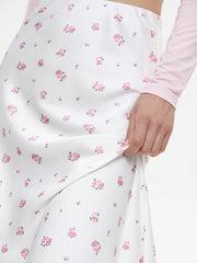 Aiertu  -  Flower Print Skirt Female 2025 New High Waist Slim Long Skirts Street Casual Vacation Fashion Elegant Satin Skirt Women Aiertu