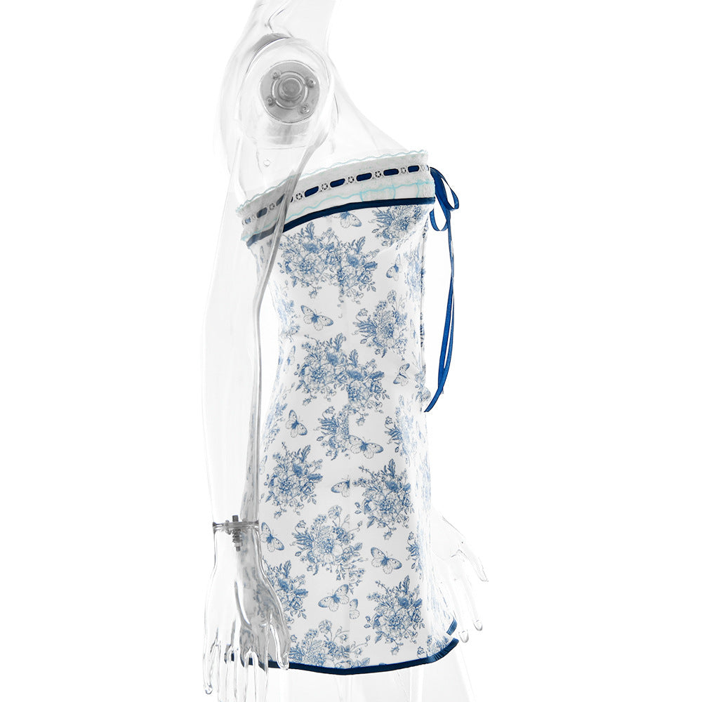 Aiertu - Vintage Design Print Mini Dress Aiertu