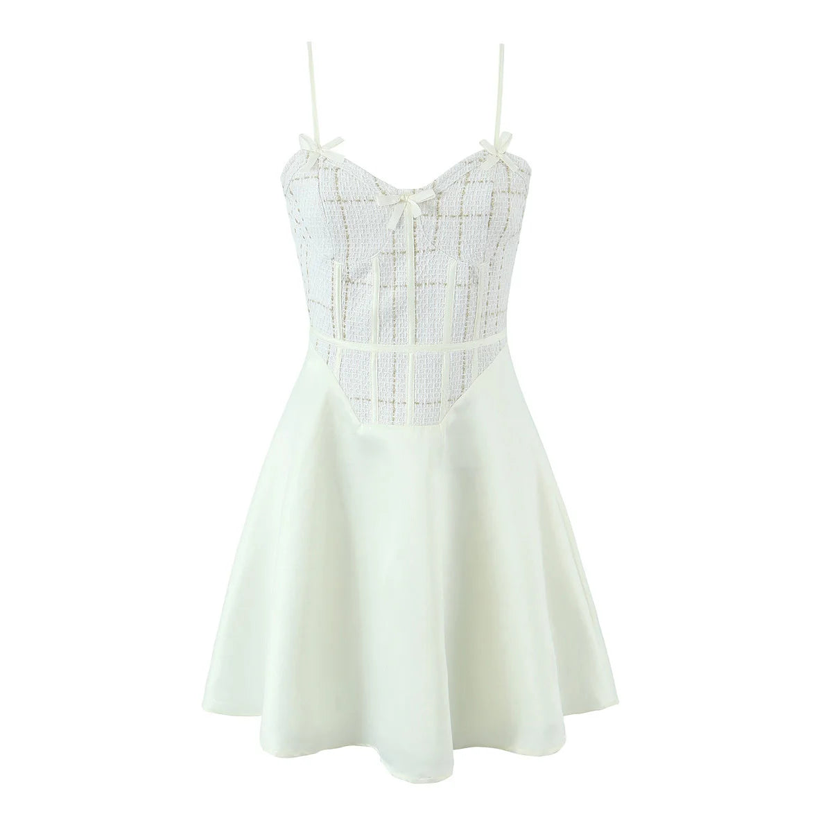 Aiertu  -  Sexy Sweet Girl Patchwork Sling Mini Dress Women A-line Mini Bow Summer Party Dresses Elegant Vestidos Aiertu