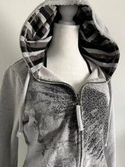 Aiertu  -  American Rhinestone Print Sports Hoodie Retro Gothic Zipper Women's Casual Top Grunge Style Y2k Clothing Hoodies Women Aiertu