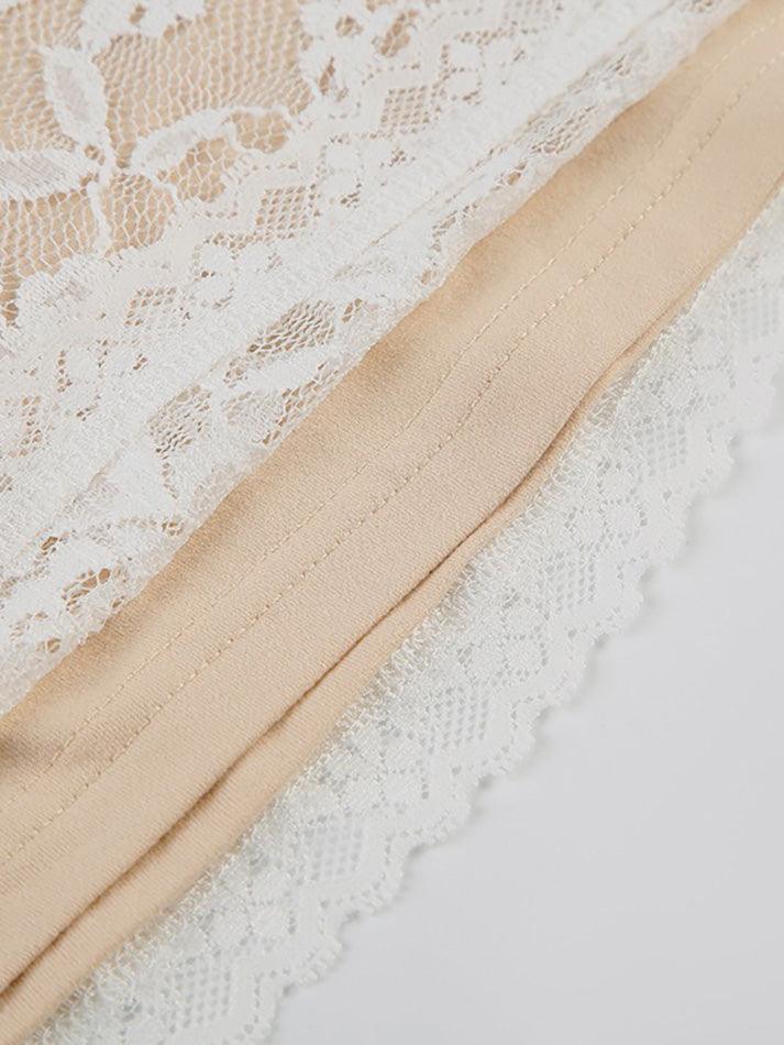 Aiertu  -Bow Lace Layered V-Neck Cami Dress aiertu