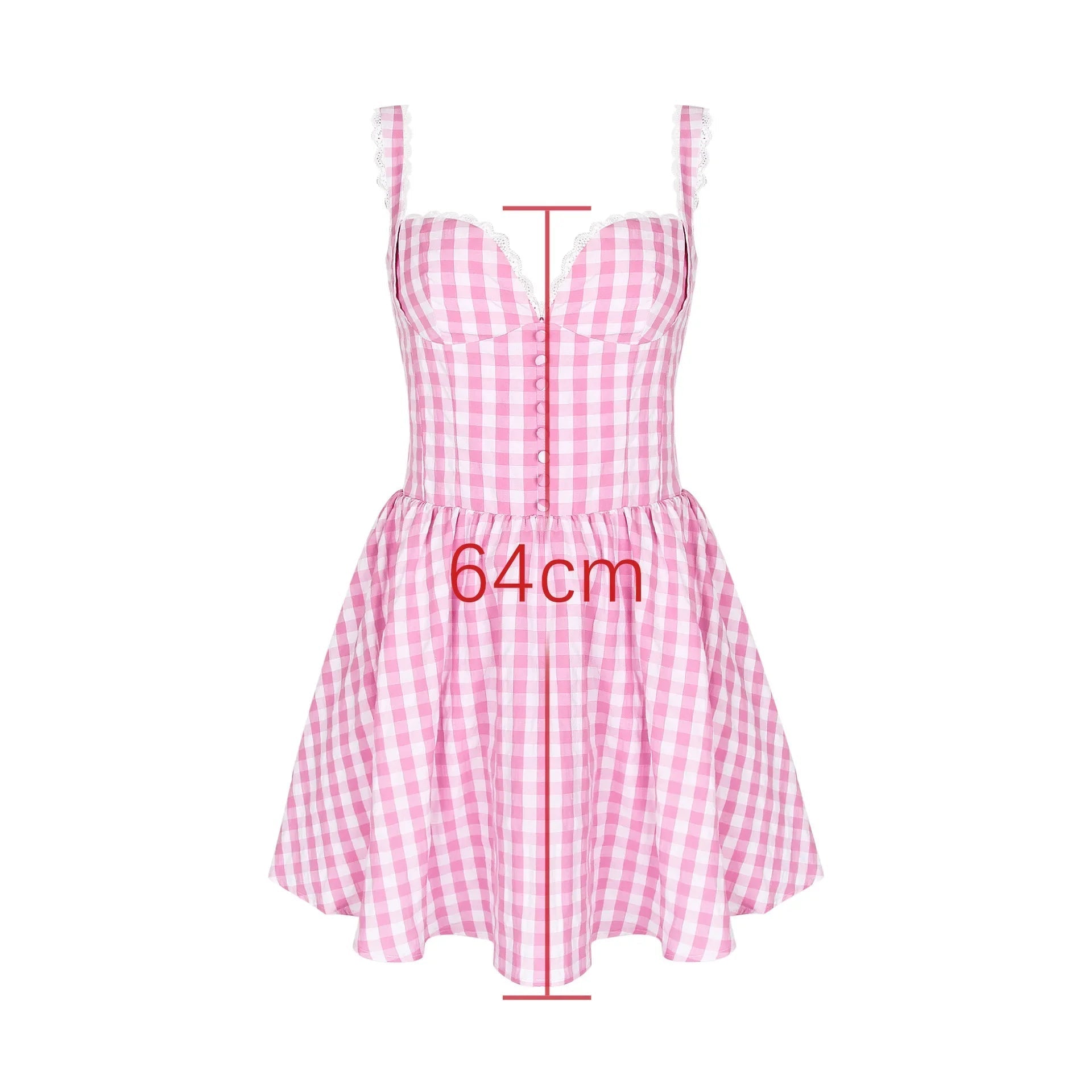 Aiertu  -  Sexy Summer Mini Plaid Dress New Arrivals V Neck Spaghetti Strap Dress Fluffy Skirt  A Line Women's Clothing Aiertu
