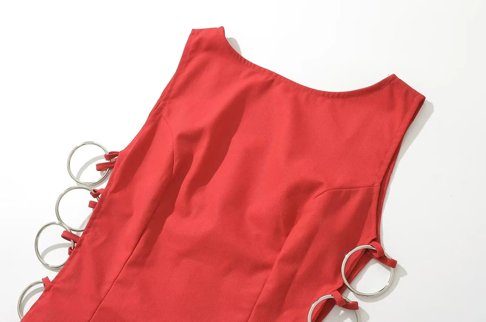 Aiertu  -  European and American style fashion sexy side circle decoration sleeveless dress female hot girl slim fit mini skirt Aiertu