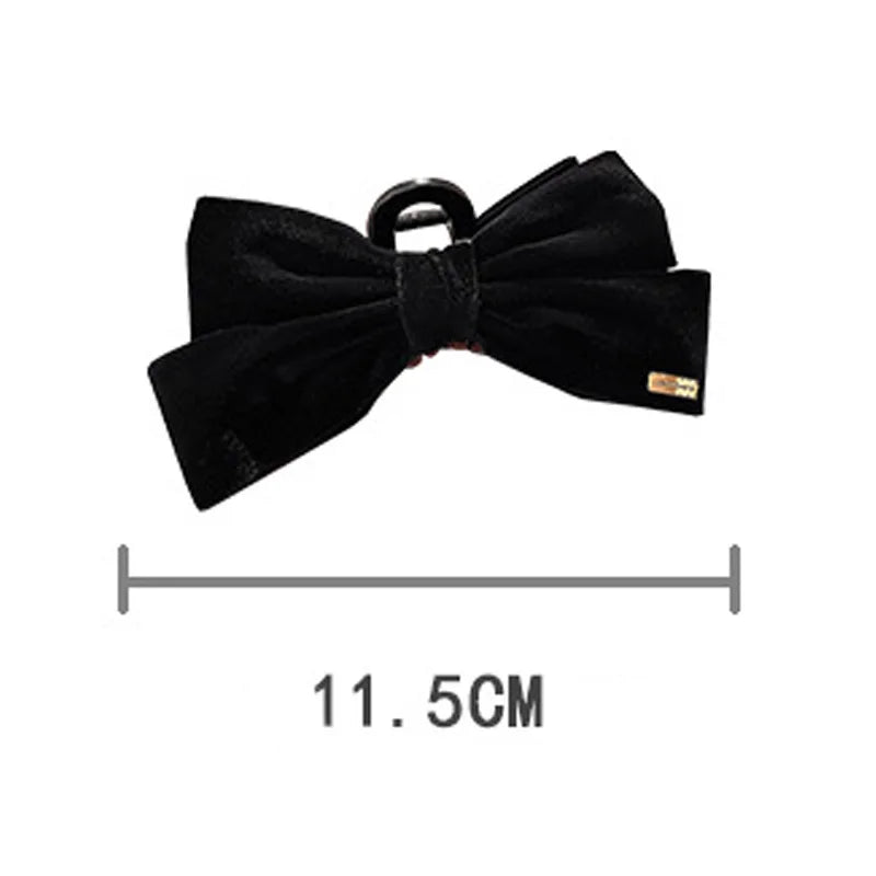 Aiertu  -  Big Bow Hair Clip Women Girls Double-Sided Velvet Bowknot Shark Clips Korea Back Head Hairpin Autumn Winter Headwear Accessories Aiertu