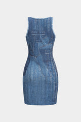 Aiertu  Abstract Print Sleeveless Mini Dress Aiertu
