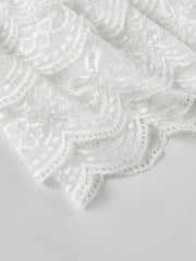 Aiertu  -Lace Solid Multi-Layered Cake Skirt aiertu