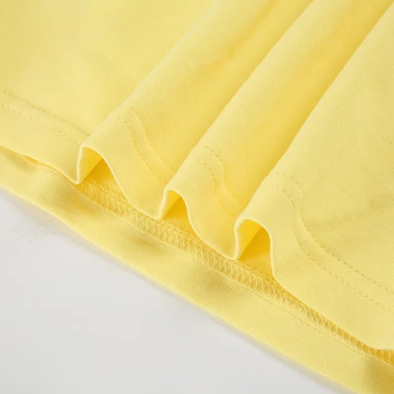 Aiertu  -  2 Pieces Set Yellow Sleeveless Crop Top and Floral Mesh Long Skirt Coords Sets Woman Vacation Summer Outfits P84-DI29 Aiertu