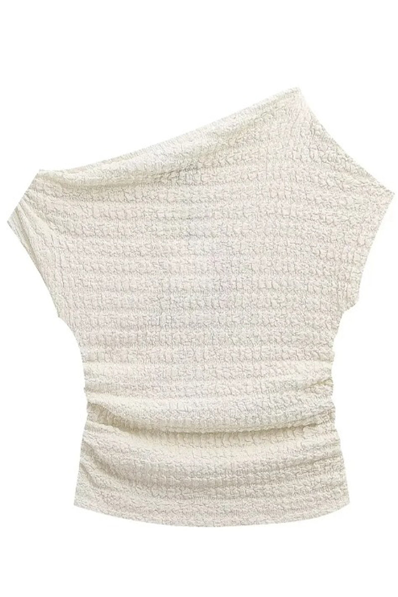 Aiertu  -  Sexy Solid Fold Off the Shoulder Short Sleeve Two Pieces Aiertu