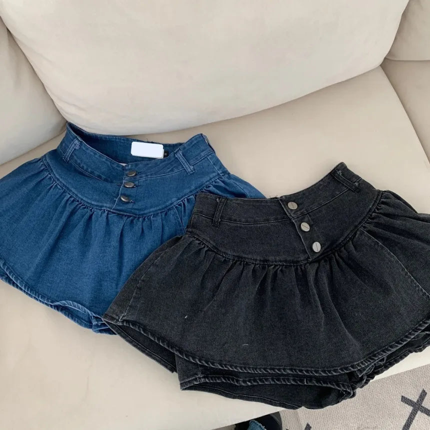 Aiertu  -  Korean Y2K Sheath High Waist Solid Color Shorts Skirts 2025 Spring Women's Slim Fit Hotsweet Sexy Style Harajuku Denim Skirt Aiertu