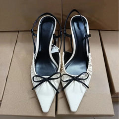 Aiertu  -  Designer Party Women's High Heels Shoes Pointed Toe Dress Elegant Slingbacks 2025 Spring New Soft Leather Ladies Office Pumps Aiertu