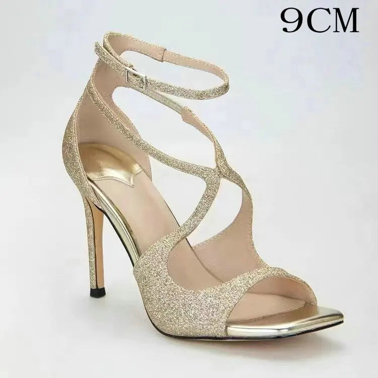 Aiertu  -   Luxury Sandals New Thin Heel Light Pink Open Toe Square Fish Mouth High Heel Sandal Woman Shoes Aiertu
