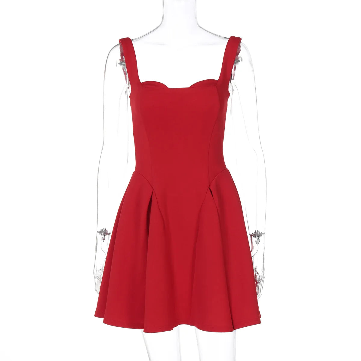 Aiertu  -  Sexy Backless Spaghetti Strap Mini Dress For Women Solid Slim High Waist Patchwork Ruffle Dress Party Club Short Dresses Aiertu