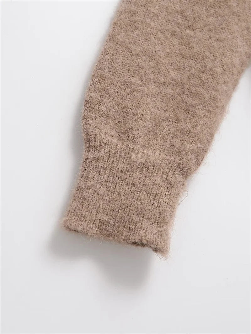 Aiertu  -  casual winter outfits Women Solid Knitted V-Neck Pullover 2024 Autumn Winter Long Sleeve Soft Basic Loose Sweater Lady Resilience Jumper Aiertu