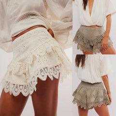 Aiertu  -  European cake multi-layer lace shorts skirt hot pants sexy babes high waist culottes Aiertu
