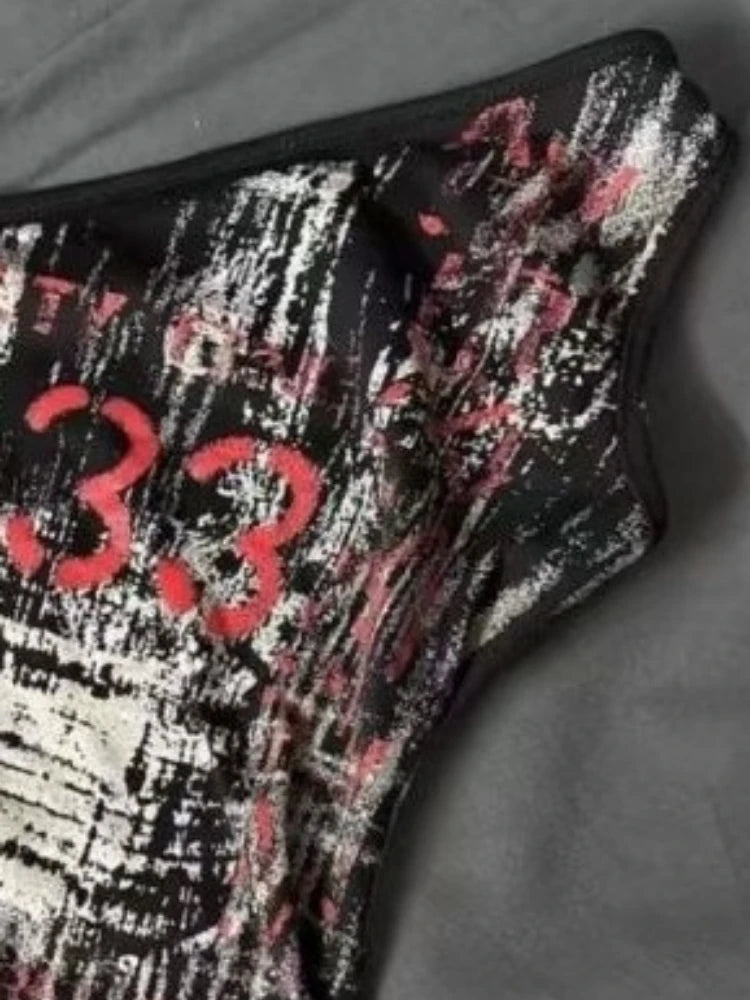Aiertu  -  Streetwear One Shoulder Summer Tanks Y2k Aesthetic Women Vintage Slim Fit Tank Top Harajuku Casual Grunge Printing Crop Vest Aiertu