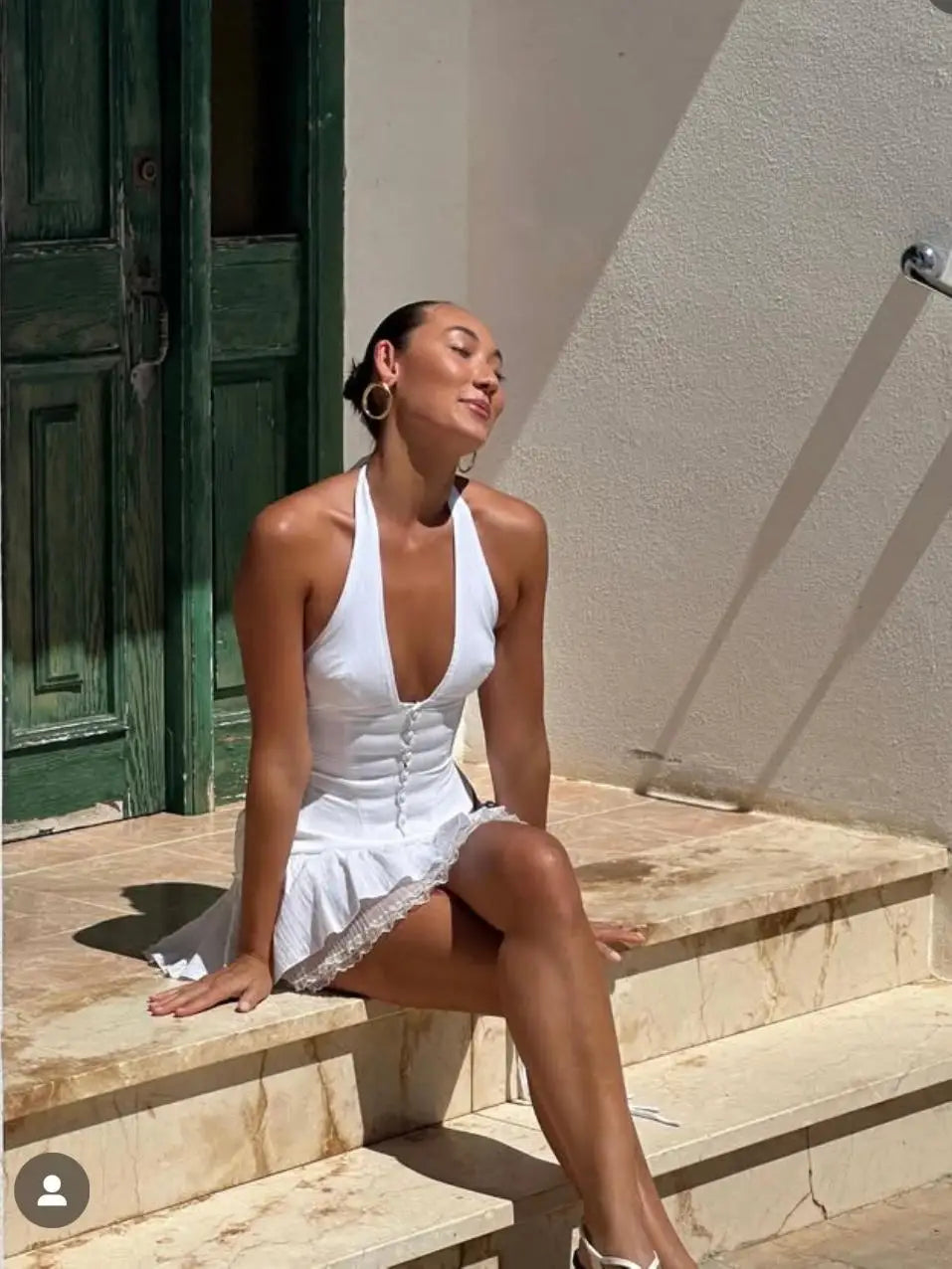 Aiertu  -  Summer White Lace Skirts Women Asymmetrical Skirt Y2k Outfit Solid Double Layered White Mini Skirts With Safety Shorts Lace Trim Aiertu