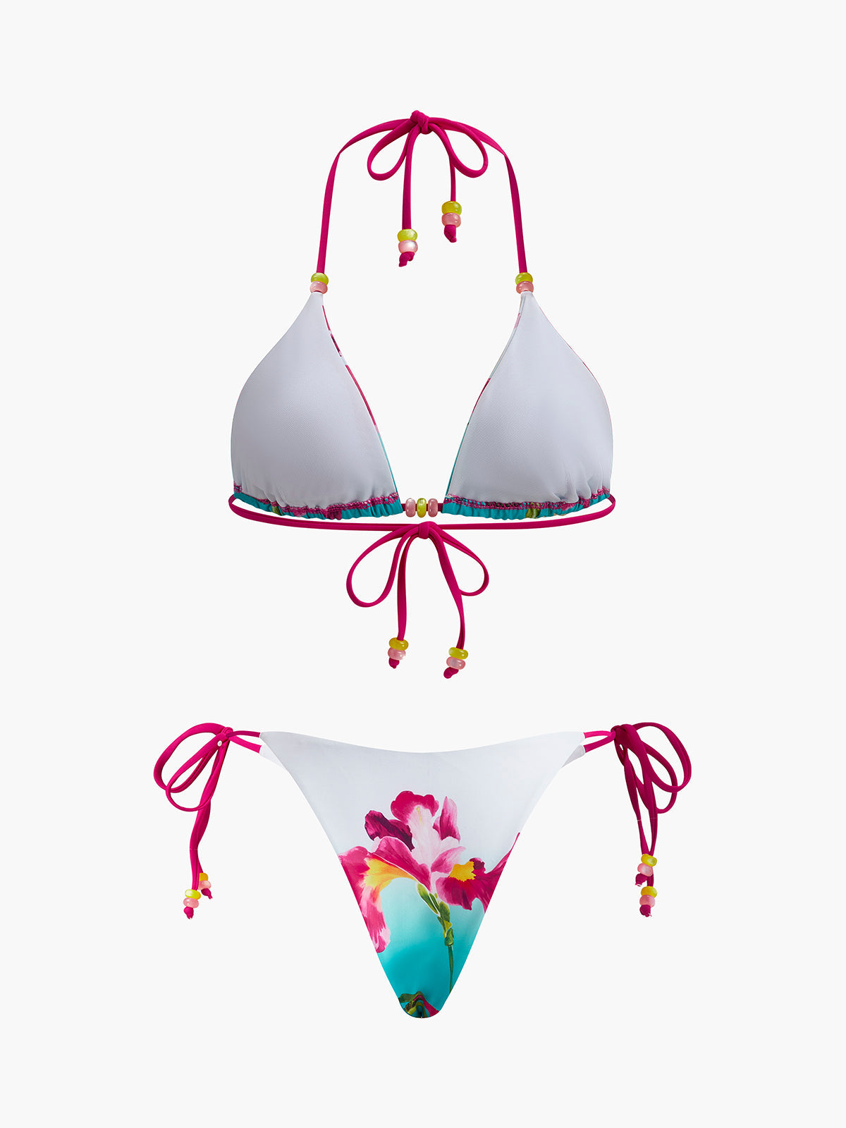 Aiertu  Floral Print Beaded Bikini Set shopify
