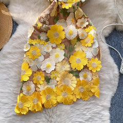 Aiertu  -  Celebrity Luxury Sexy Strapless Flower Embroidery Dress Women A Line Mini Gowns Elegant Party Evening Dress Mesh Female Clothing Aiertu