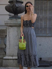 Aiertu  -  Sexy Plaid Print Sling Dress Women Hollow Out Tube Top Backless Sleeveless A-line Dresses 2026 Summer Lady Holiday Vestidos Aiertu