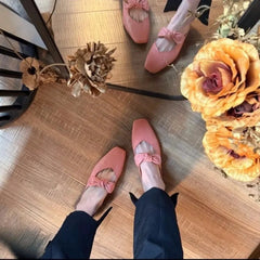 Aiertu  -  Summer Butterfly-knot Women Mules Slippers Fashion Shallow Slip on Singbacks Shoes Ladies Elegant Party Dress Slides Aiertu