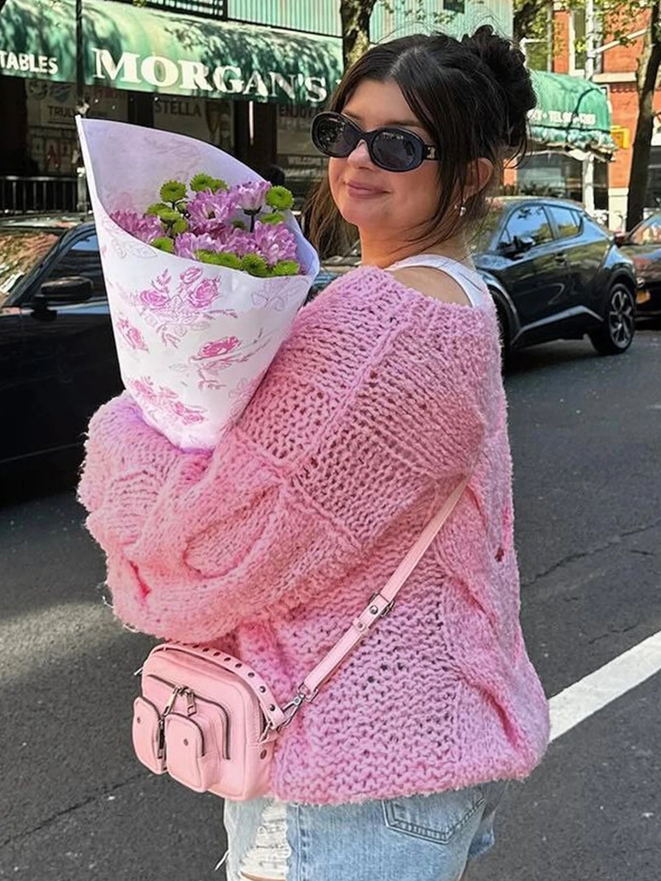 Aiertu  -  See Through Loose Long Sleeves Crochet Sweater Korean Style Pullovers Casual Streetwear Top For Autumn Aiertu