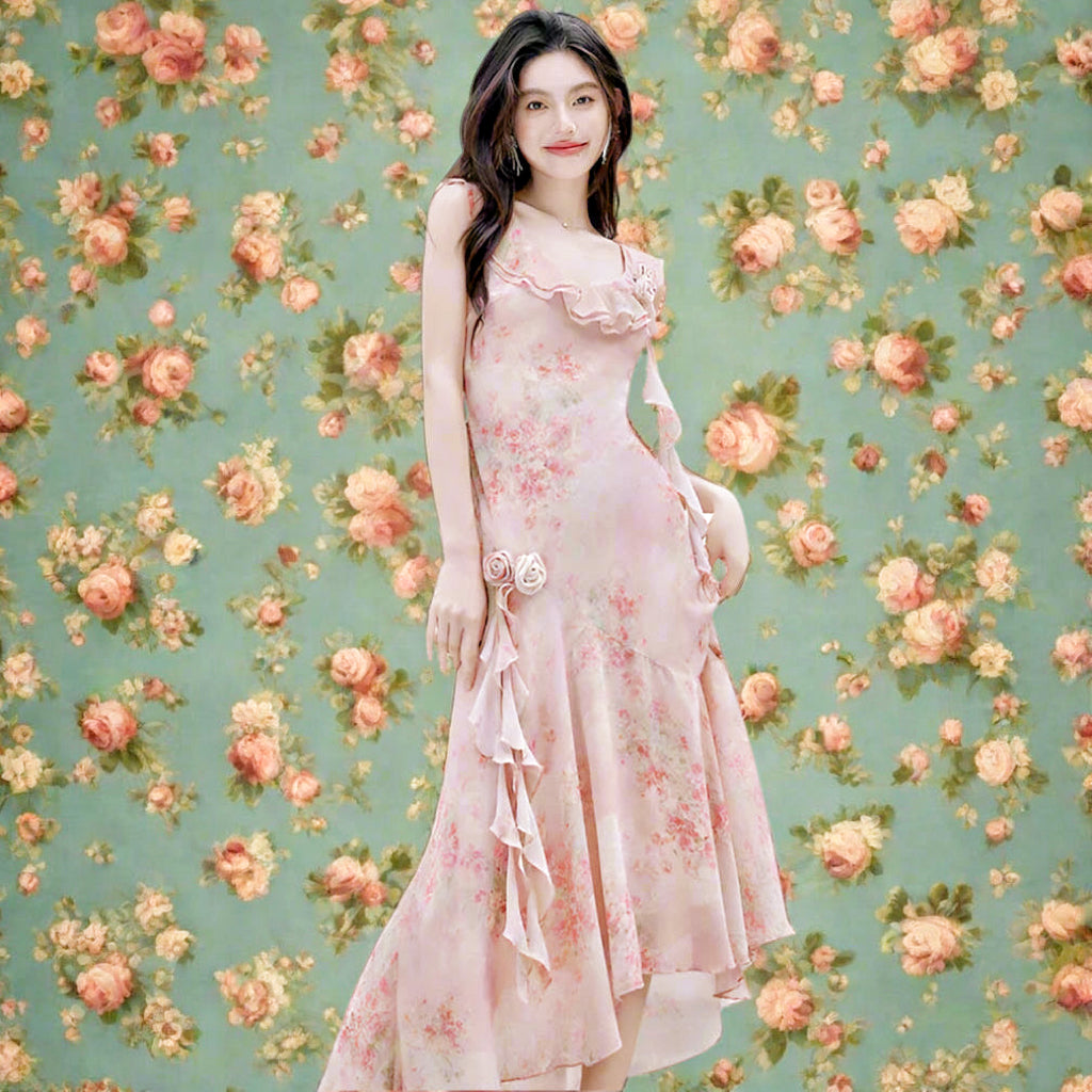 Aiertu  Honey Vine Vintage-Floral Ethereal Essence Dress Aiertu