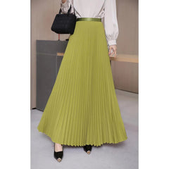 Aiertu Brand Spring Clothes Women Autumn Fashion Casual Office Lady Pleated Skirt Women New Hight Waist Solid Long Skirt Aiertu