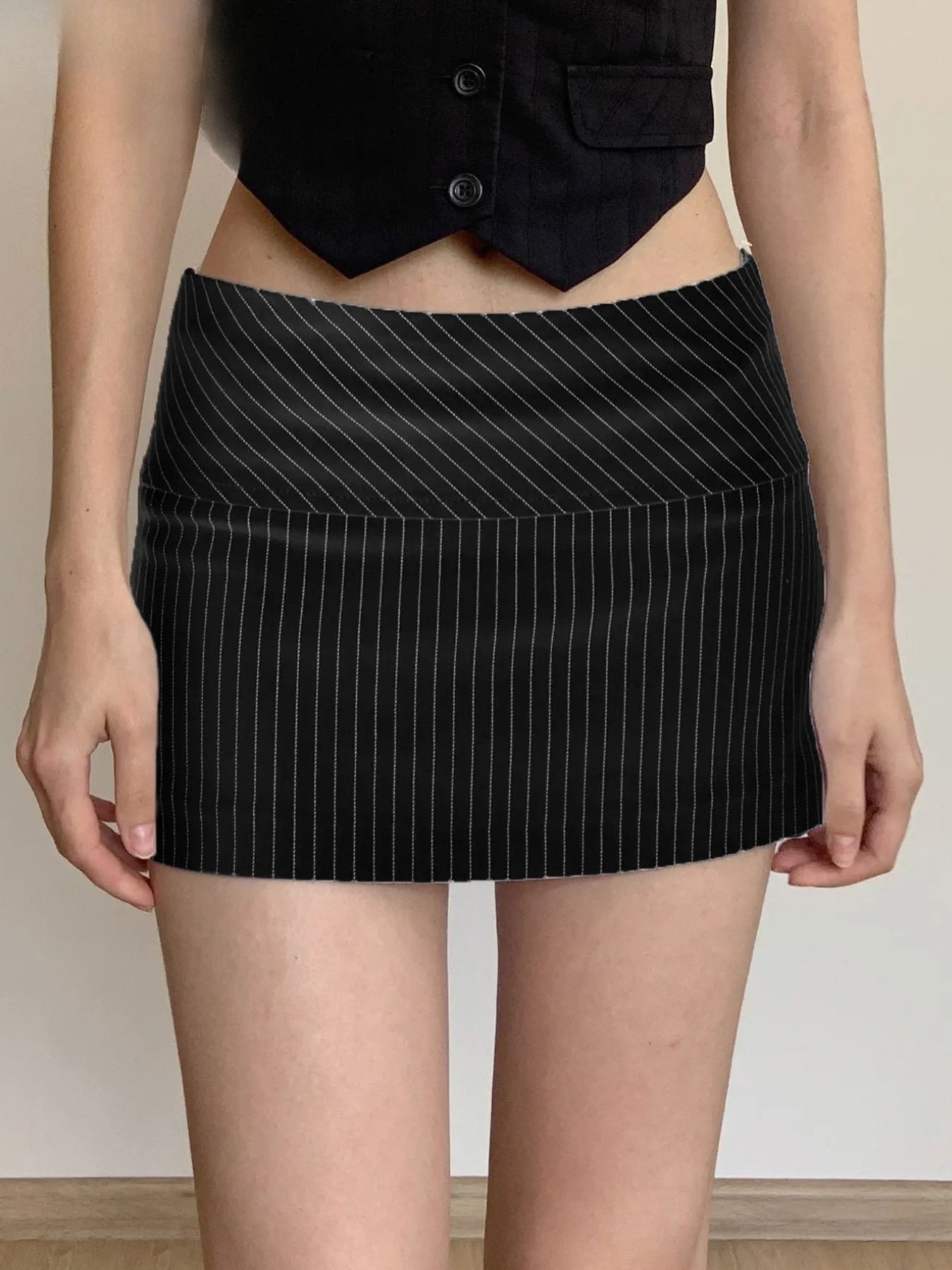 Aiertu  Striped Office Mini Skirt Aiertu