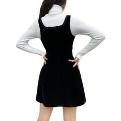Aiertu - Solid Color Vest Strap Slimming Chest Strap Dress Aiertu