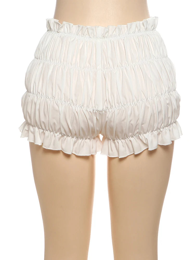 Aiertu  -  Summer Matching Sweat 2 Piece Sets Sexy Fashion Lace Up Knitted Camis+Shirring Stretch Mini Shorts Female Trend Outfits Aiertu