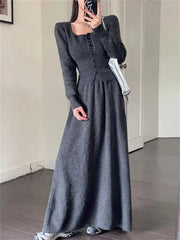 Aiertu  -  Stylish Slim Sweaters Women OL Sweet Knitted Maxi Skirts Winter Suits Elegant Hot Sale Office Lady New High Street Sets Aiertu