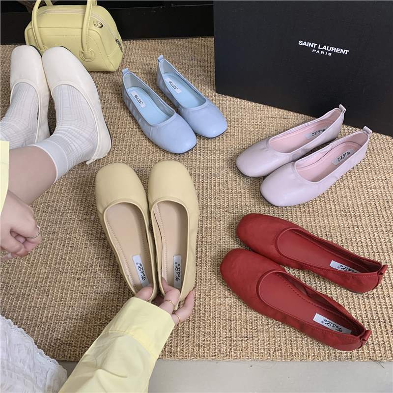 Aiertu  Shoes Woman Comfortable And Elegant Round Toe Casual Female Sneakers Flats Soft Shallow Mouth Dress Square New Solid Leisure Sli Aiertu