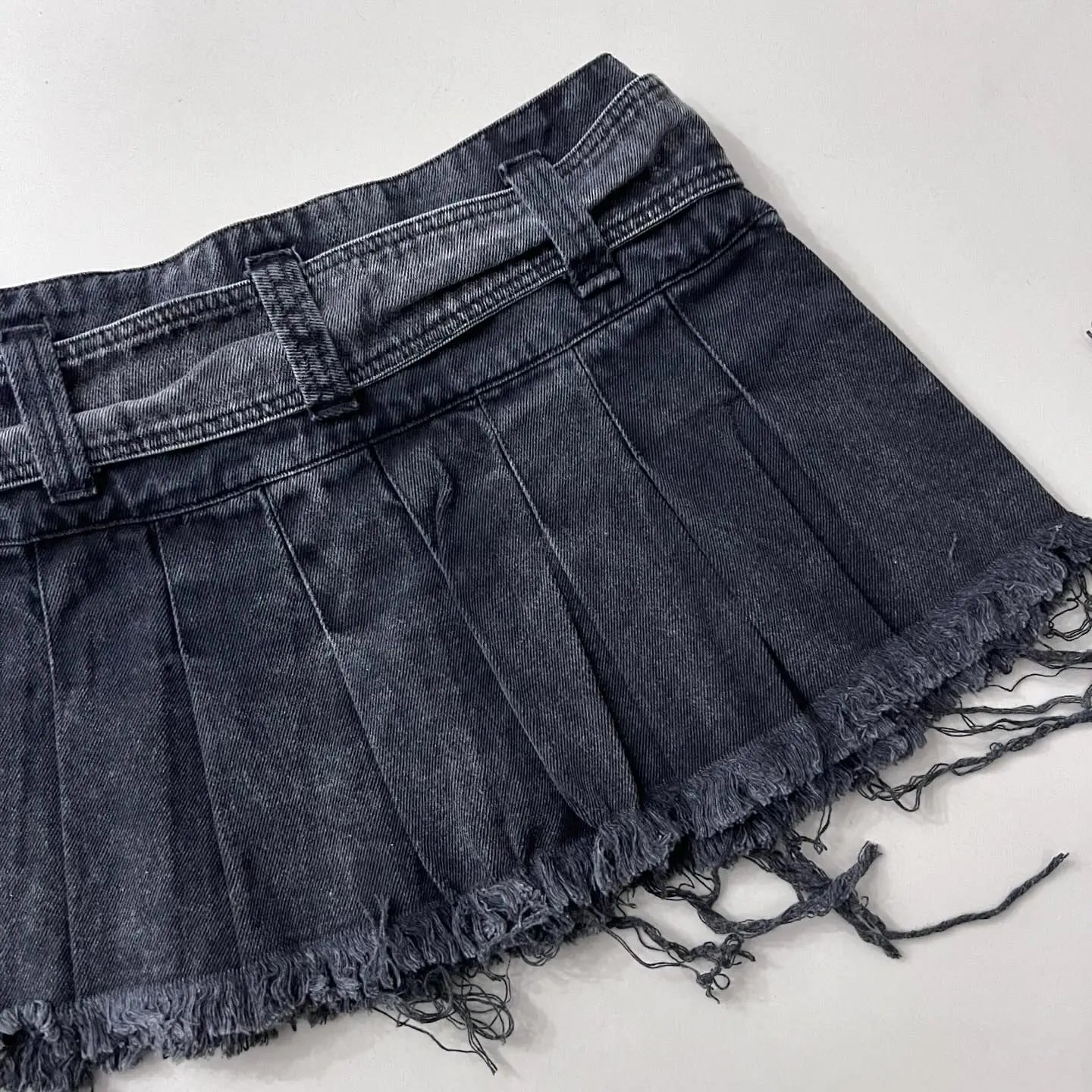 Aiertu  -  Street Retro Harajuku Y2k Skirt Goth Black Denim Skirts Women High Waist Slim Mini Skirt Casual Sexy A Line Hip Pleated Skirt Aiertu