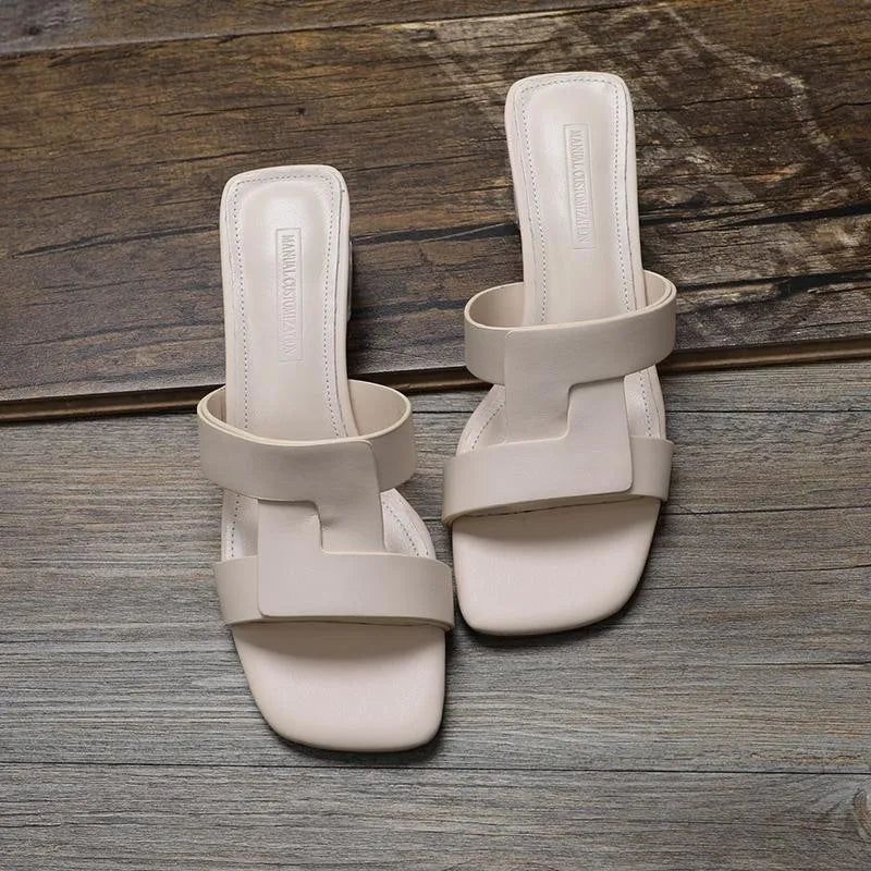 Aiertu  -  New Fashion Women's Summer Sexy Elegant Sandals Cool Midheel Slippers Casual Female Single Shoes Chaussure Femme Aiertu