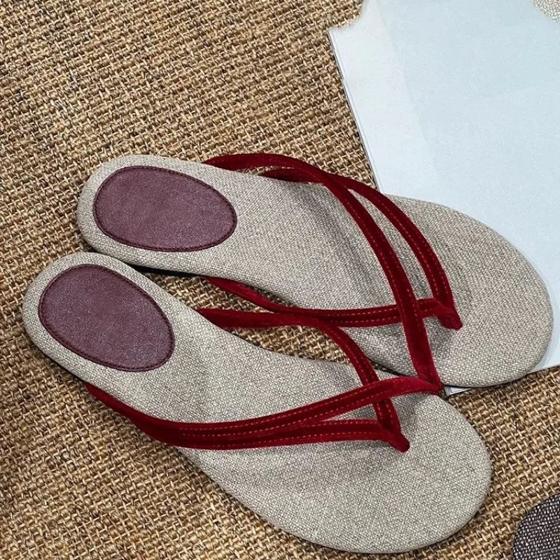 Aiertu  -  Weave Flip Flops Women Slippers Summer Beach Casual Flats Sandals Female Elegant Soft Comfortable Slides Ladies Shoes New Aiertu