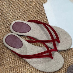 Aiertu  -  Weave Flip Flops Women Slippers Summer Beach Casual Flats Sandals Female Elegant Soft Comfortable Slides Ladies Shoes New Aiertu