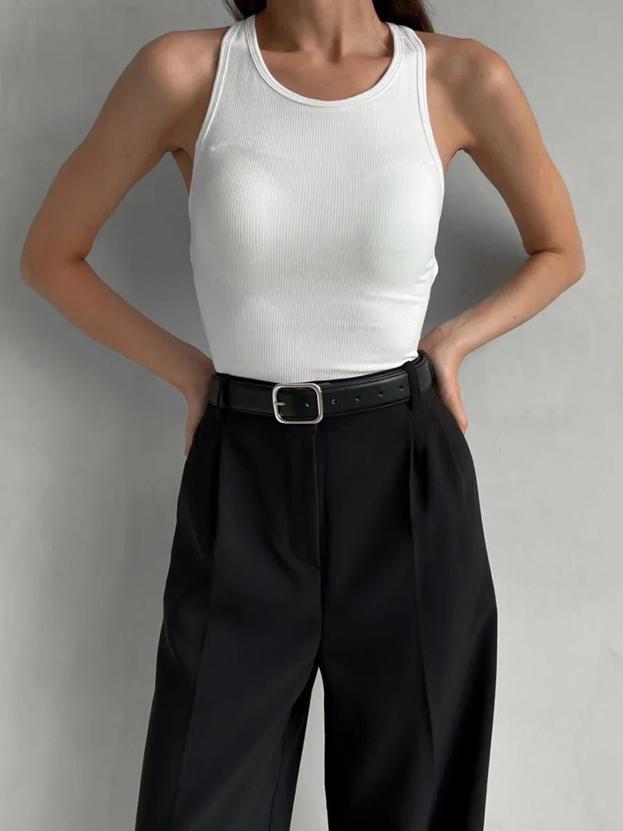Aiertu  -  Summer New Loose High Waisted Pants Spring Women's Office Lady Retro Wide Leg Pants Temperament Slim Fit Suit Pants Aiertu