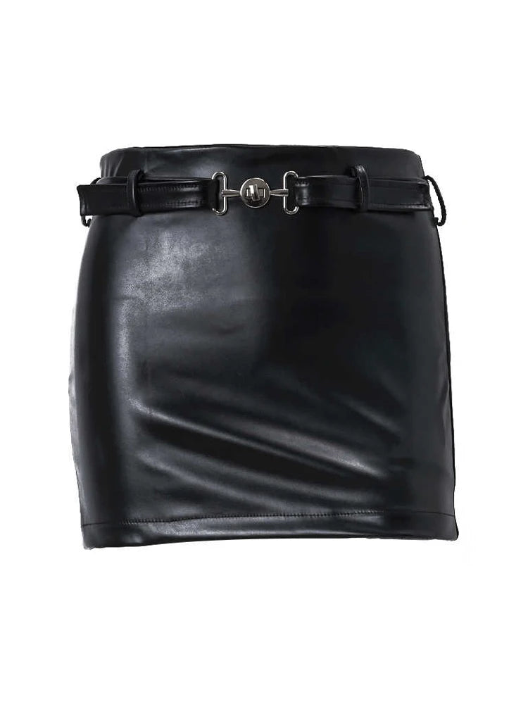 Aiertu  -  Women Black Gothic A-line Skirt Vintage Aesthetic Y2k Mini Leather Skirt Harajuku Korean Skirt Emo 2000s Fashion Clothes Summer Aiertu