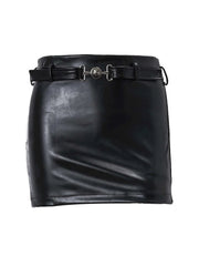 Aiertu  -  Women Black Gothic A-line Skirt Vintage Aesthetic Y2k Mini Leather Skirt Harajuku Korean Skirt Emo 2000s Fashion Clothes Summer Aiertu