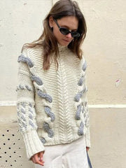 Aiertu  -  Women Sweet Knitted Sweaters Autumn Winter Round Neck Long Sleeve Knitwear Cozy and Stylish Solid Color Commuting Pullovers New Aiertu