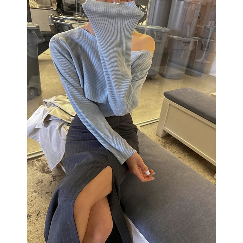Aiertu  -  Elegant Striped Midi Skirt Women Fashion Sexy Slit Suit Wrap Skirts Summer Office Ladies Korean Split Slim Pencil Skirt Aiertu
