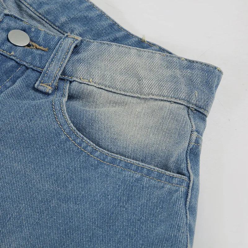 Aiertu  -  Blue Denim Shorts Woman Low Rise Baggy Jeans Streetwear Woman Summer Bottoms P77-DZ37 Aiertu