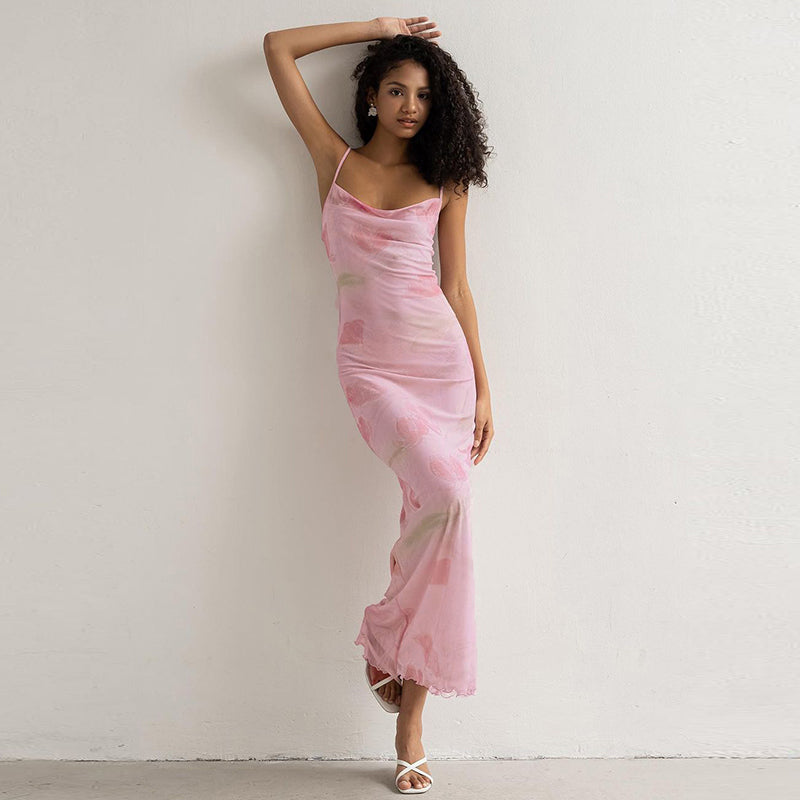 Aiertu  -Lennix Mesh Maxi Dress aiertu