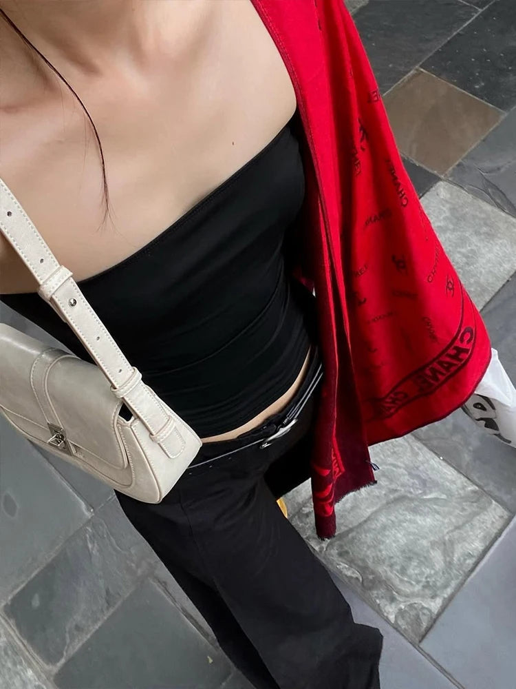 Aiertu  -   Hottie Classic Solid Tops Women High Elasticity Sleeveless Backless Simple Street Versatile Daily Summer Fashion Clothes Aiertu
