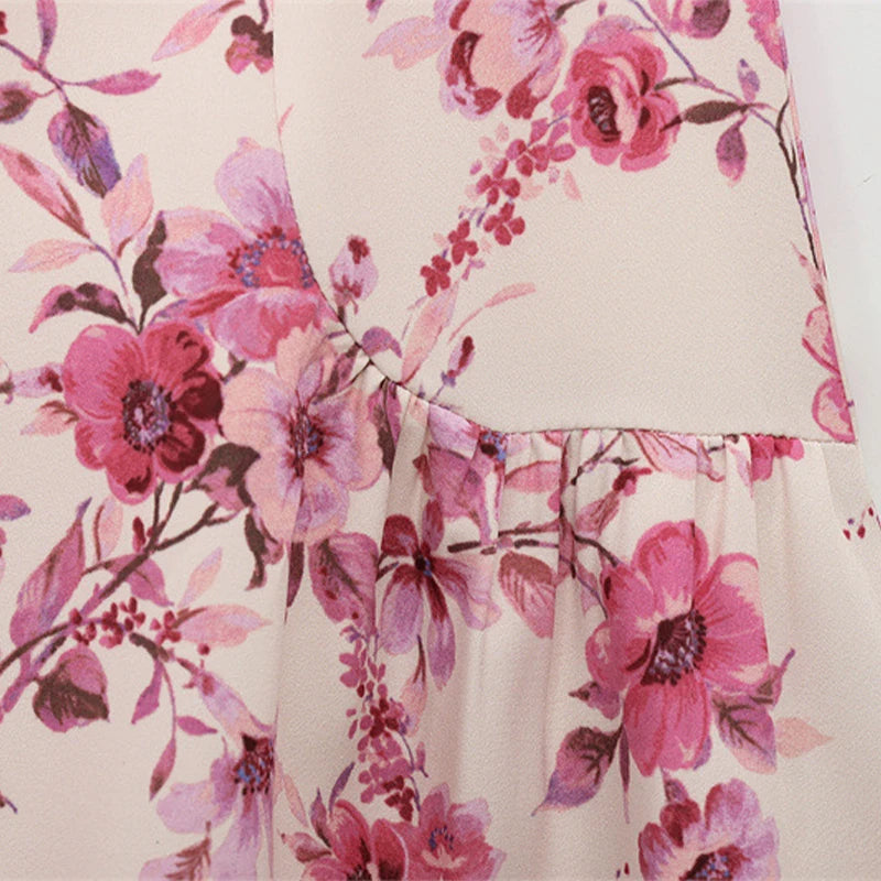 Aiertu  -  Sweet Printed Party Dress Women O-neck Sleeveless Pleated A-line Mini Dresses Female 2025 Spring Summer Fashion Print Lady Robe Aiertu