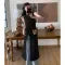 Aiertu  -  Korean Version Women Black Hollow Out Split Long Dress 2024 Summer Round Neck Sleeveless Knitted Vest Dress Casual Trendy Simple Aiertu