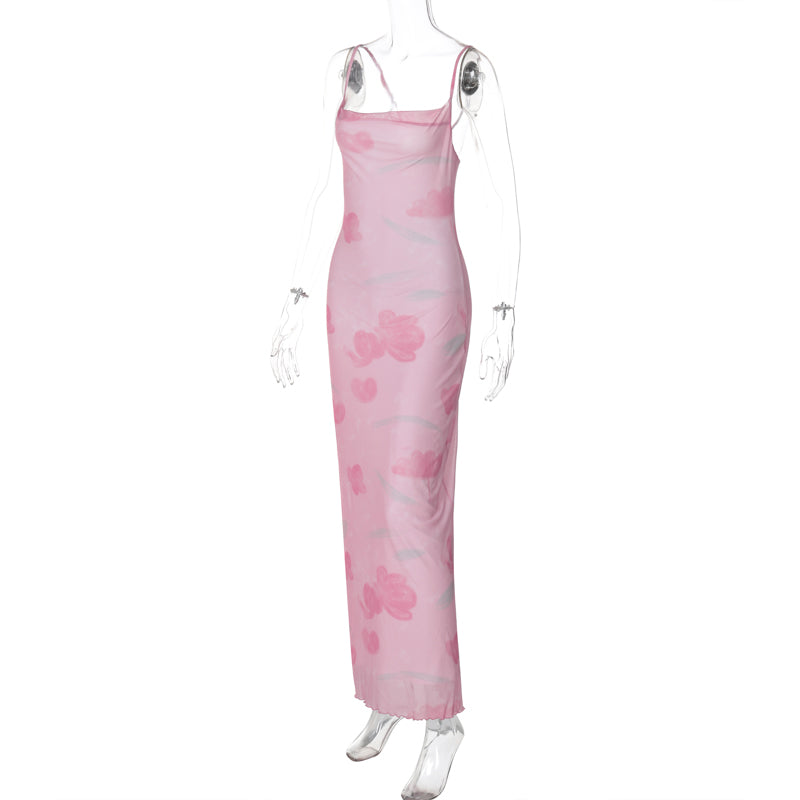 Aiertu  -Lennix Mesh Maxi Dress aiertu