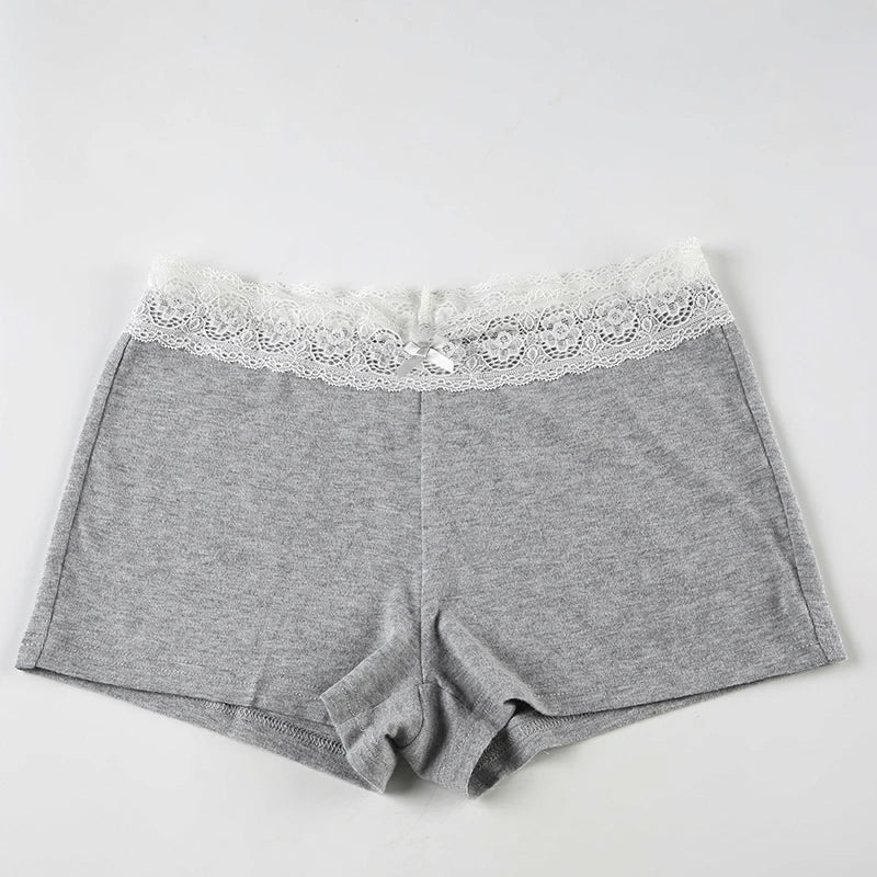 Aiertu  -  Lace Waist Casual 2 Piece Sets Loungewear Contrast Color Women Shorts Suit Buttons Shirring Camisole Mini Shorts Summer Aiertu